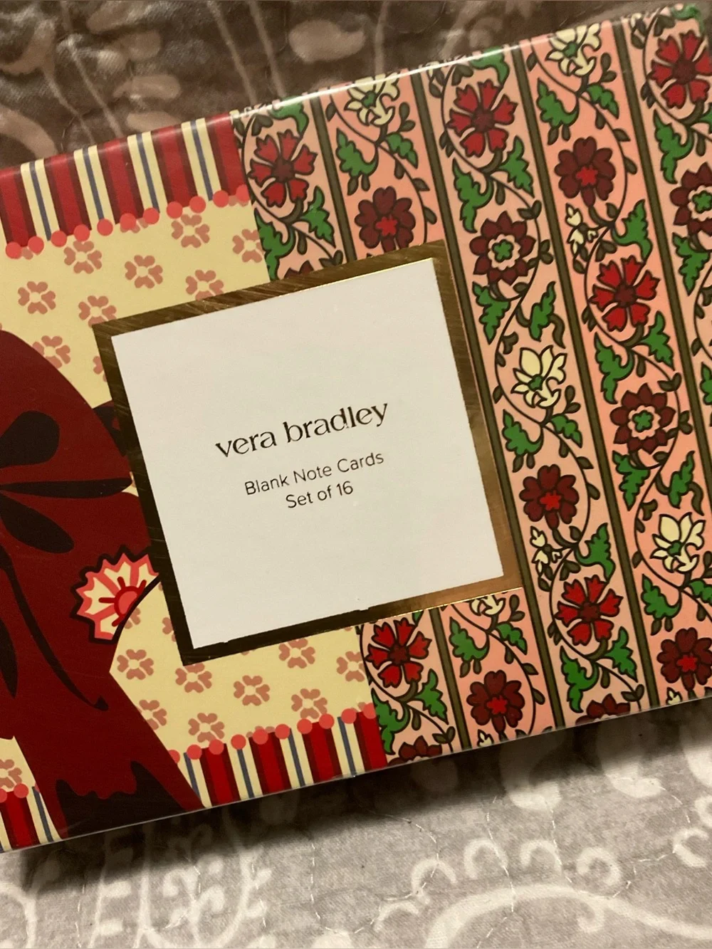 NIB Vera Bradley Blank Holiday Note Cards with Envelopes - Set of 16 Box 1